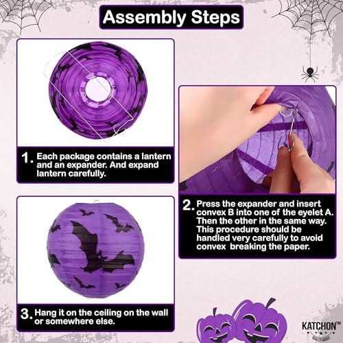 KatchOn Halloween Hanging Paper Lanterns Set, Pack of 15