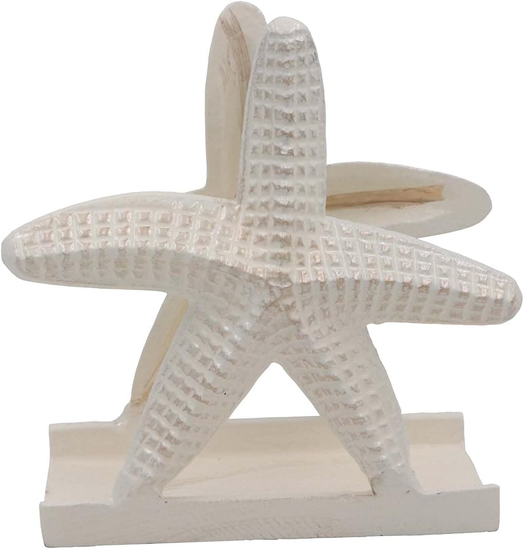 Nautical Napkin Holder / Starfish / Off-white
