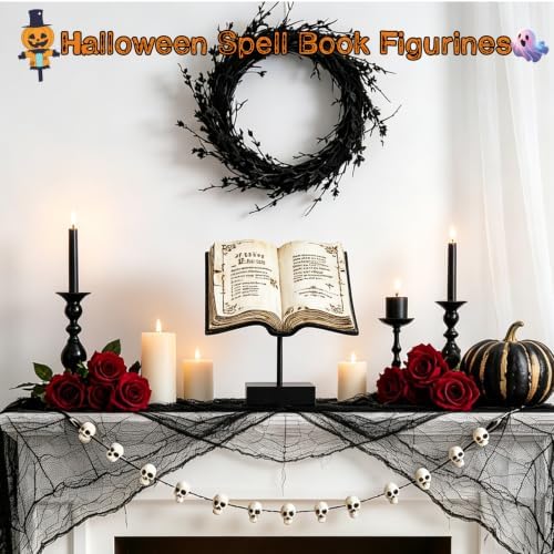 Halloween Indoor Resin Book Decorations Witch Antique Spellbook Centerpiece