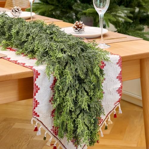 2 PCS 6FT Christmas Artificial Cedar Garland for Mantel