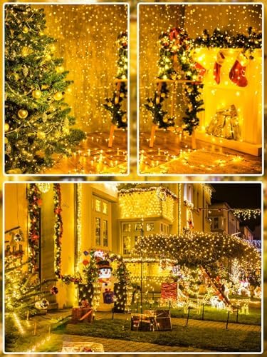 2 Pack Extendable Christmas String Lights Indoor Outdoor 400 LED Warm White