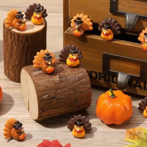 60 Pcs Thanksgiving Mini Resin Turkey Mini Turkey Figurines