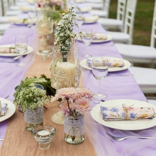 Funnymoom 24 Pcs Wildflower Floral Cloth Napkins Multicolored Reusable