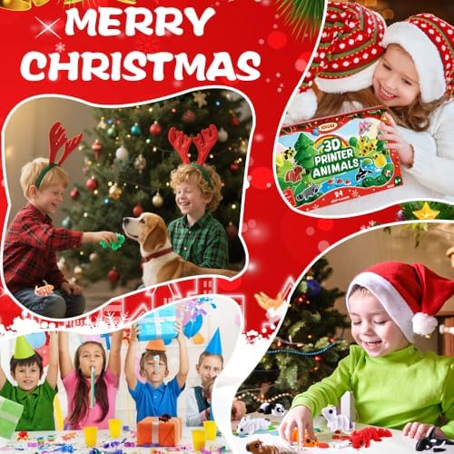 JOICEE 2026 Christmas Advent Calendar with 3D Printed Animals Fidget Toys