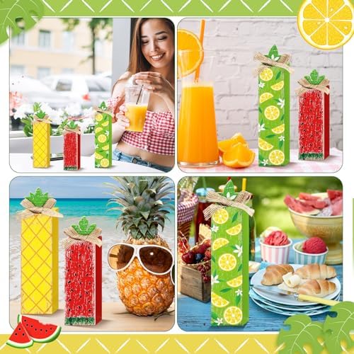 Redbaker 3 Pcs Summer Fruit Table Decor, Summer Decorations for Home