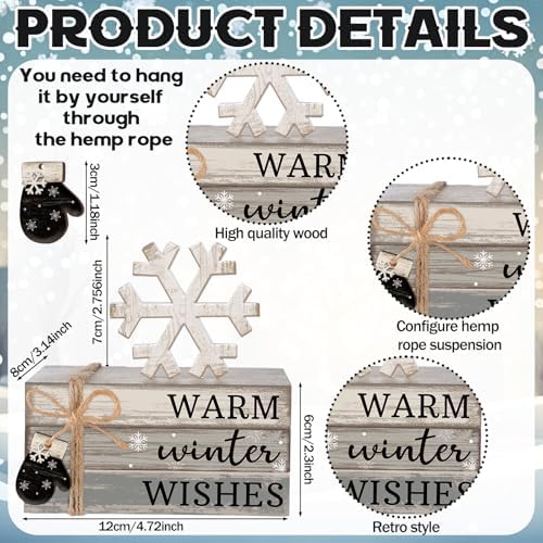 4 Pcs Winter Table Decorations Snowflake Tiered Tray Decor