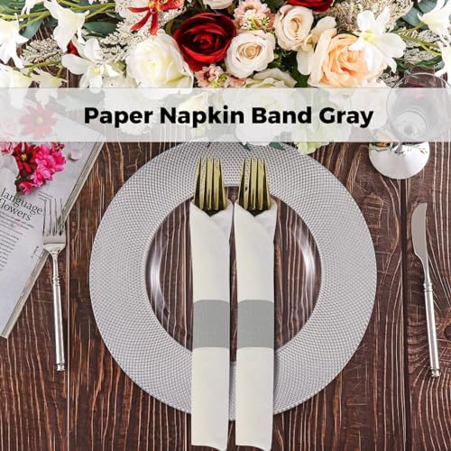 Germiwipe 2,500 Pcs Paper Self-Adhesive Napkin Bands, (Grey)