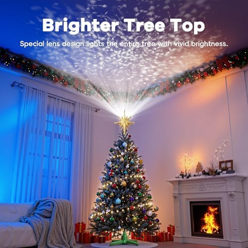 DG-Direct Christmas Tree Topper with Wide Coverage Light, Starlight Gold