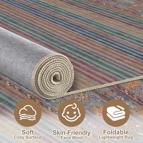 Nakagishi Boho 5x7 Area Rug Living Room Rugs Machine Washable Multi Color