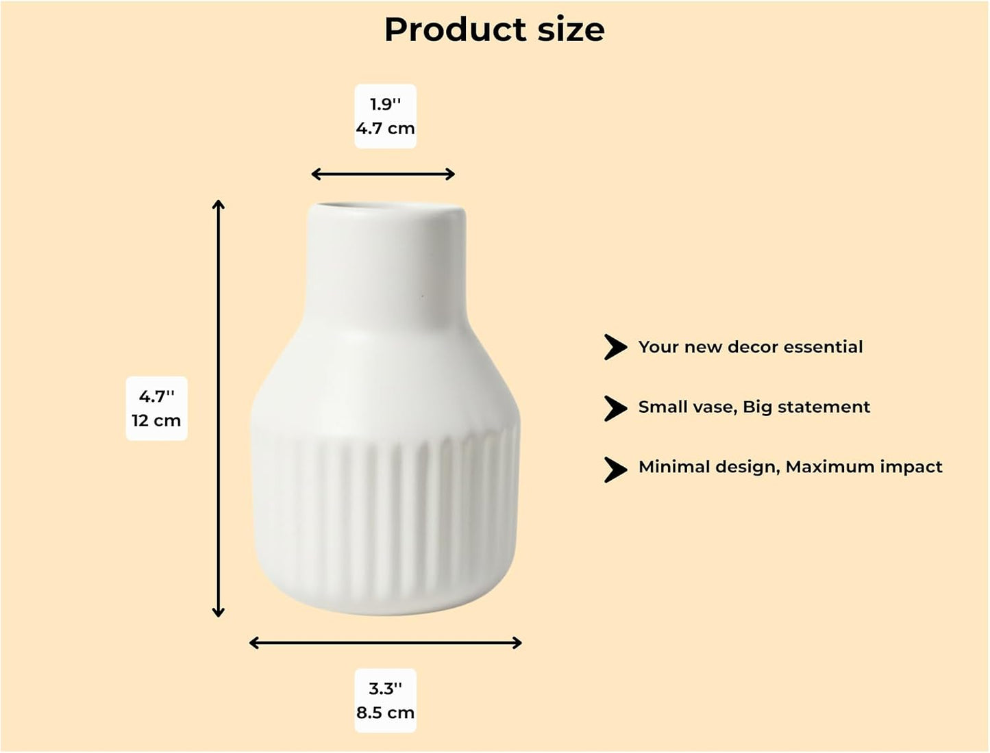 Ceramic Vase for Pampas Grass / White