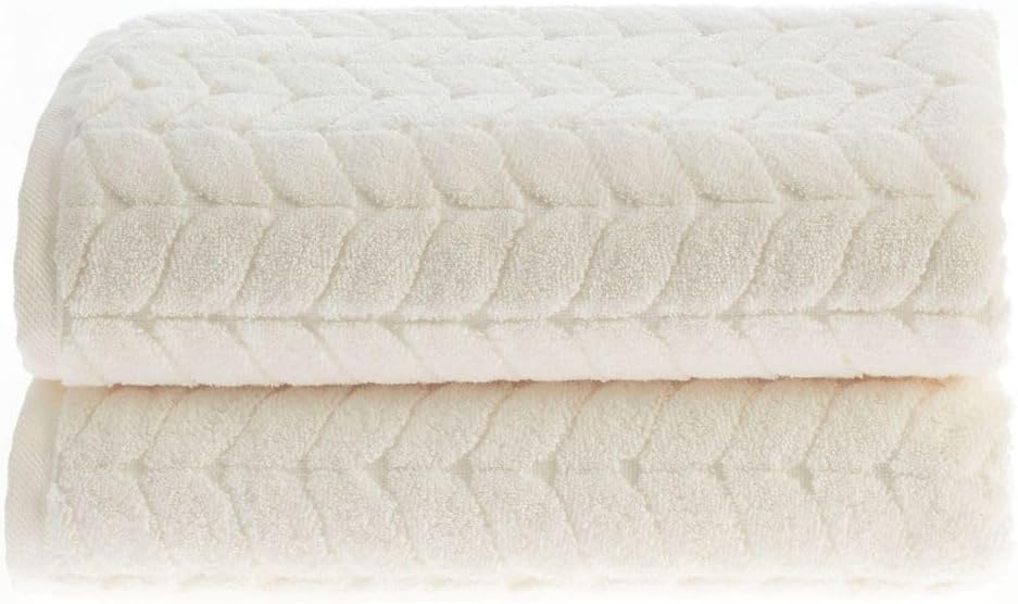 BAGNO MILANO Turkish Cotton Bath Towels, Hand Towels - Soft Plush Jacquard Collection - Highly Absorbent Towel Set