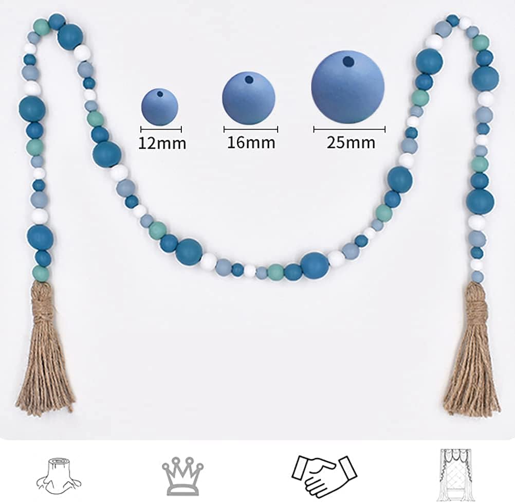 Wooden Bead Garland / Ocean / Set of 2