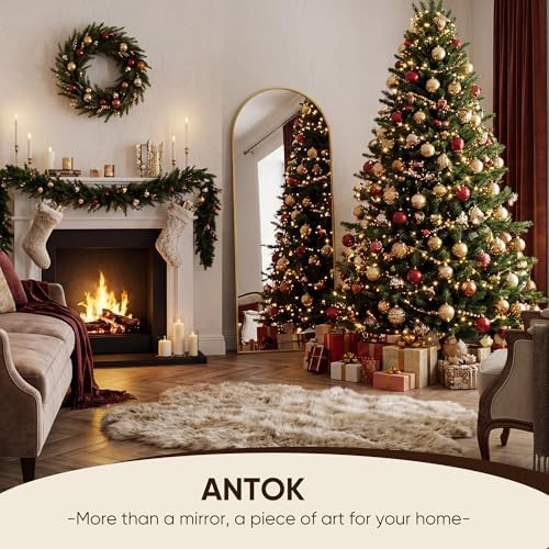 Antok 58" x19” Arched Full Length Mirror, Floor Mirror with Stand,Gold