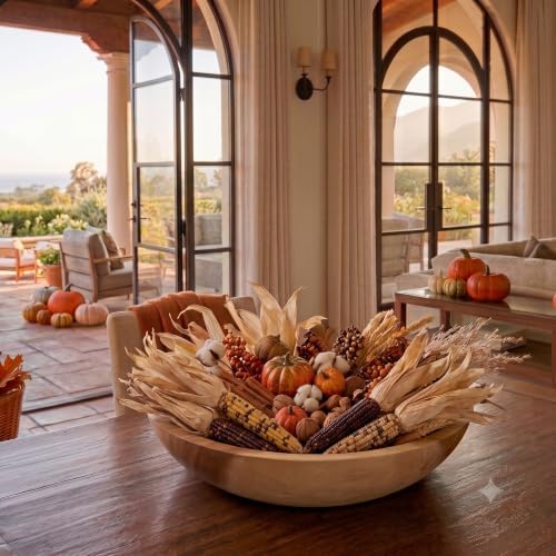 ANDALUCA Natural Decoration Indian Corn Bag | 12 Natural Husks for Fall, Autumn & Thanksgiving Home Decor (Mini Corn)