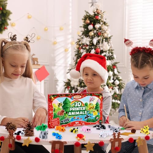 JOICEE 2026 Christmas Advent Calendar with 3D Printed Animals Fidget Toys
