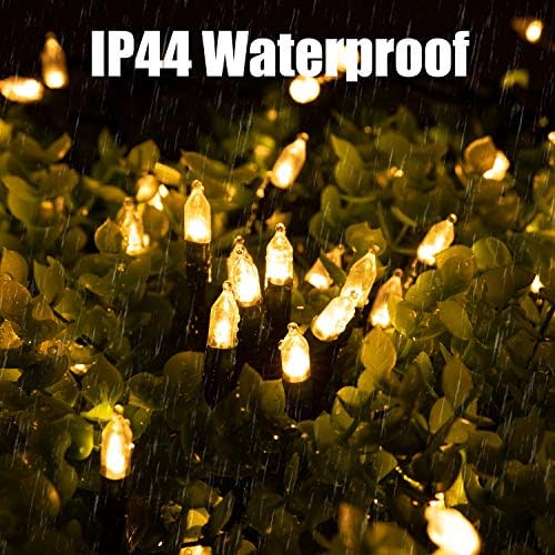 2 Pack Christmas Mini Lights, 75 Feet 200 LED Warm White String Lights