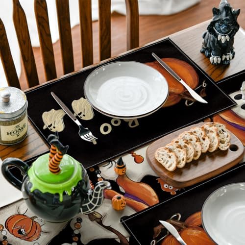 Artoid Mode Boo Ghost Halloween Placemats Set of 4-12 x 18 Inch
