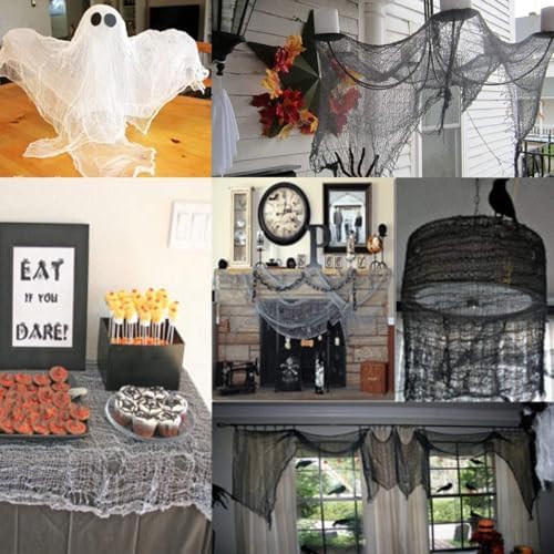 Halloween Black Creepy Cloth - Party Decorations Clearance - 29X72 Inch Spooky Fabric Cloth for Haunted House Party Outdoor Or Indoor