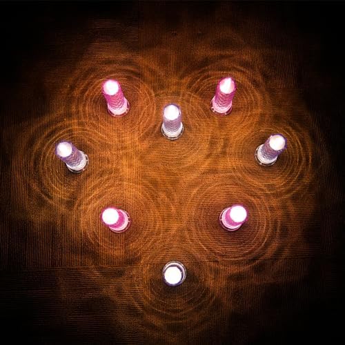 SupBri 4PCS Rose Halo LED Flameless Candles, Purple Crystal-Like Shell