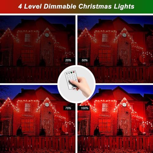 JMEXSUSS 2 Pack 100 LED Red Green Halloween Lights Indoor Outdoor
