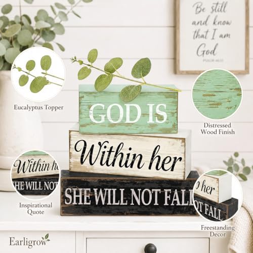 Christian Table Decor for Home, Inspirational Religious Gifts for Women