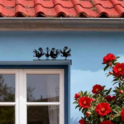 CUTHOLLOW Funny Rooster Door Topper Sign Metal Wall Art Decor