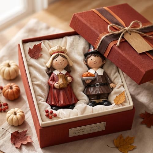 Fall Decorations For Home Pilgrim Couple Resin Pilgrim Resin Figurine