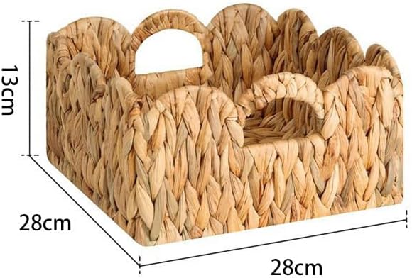Elegant Scalloped Wicker Basket Set / Large / Natural