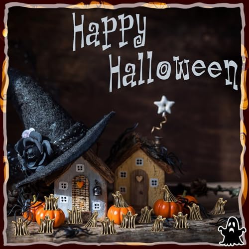 Civaner 50 Pcs Halloween Mini Brass Figurine Miniature, Scary Ghosts