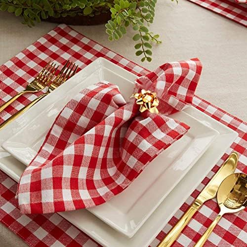 12PCS Christmas Napkin Rings Set for Table Settings, Festive Gift Bow Napkin Holder Rings for Christmas Thanksgiving New Year Party Dinner Table Decoration (12PCS Gold+Red+Green)