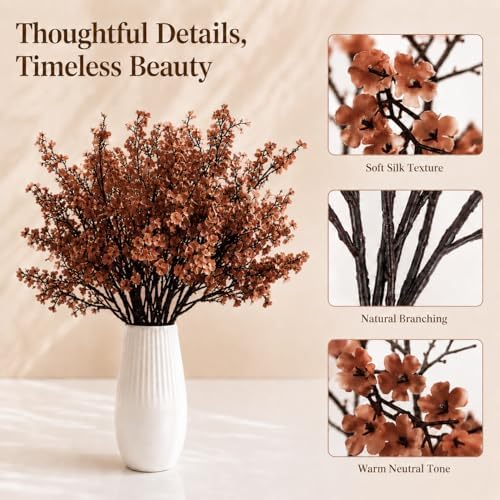 Mandy's 6 Bundles Artificial Brown Baby’s Breath Flowers