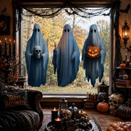 34" Halloween Spooky Ghost Window Mirror Cling Decal Decoration Extra Large