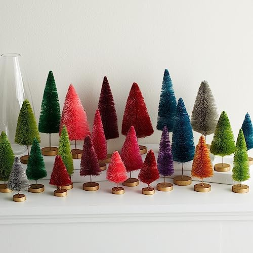 Bottle Brush Trees Set of 24, Hand-Dyed (Set of 24)