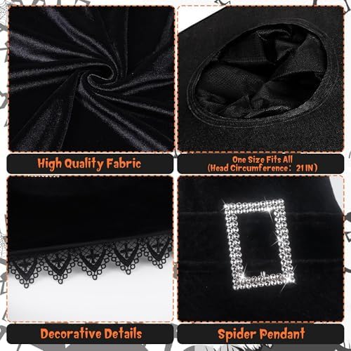 JUSTOTRY Witch Hat for Women - Halloween Women Costume Black