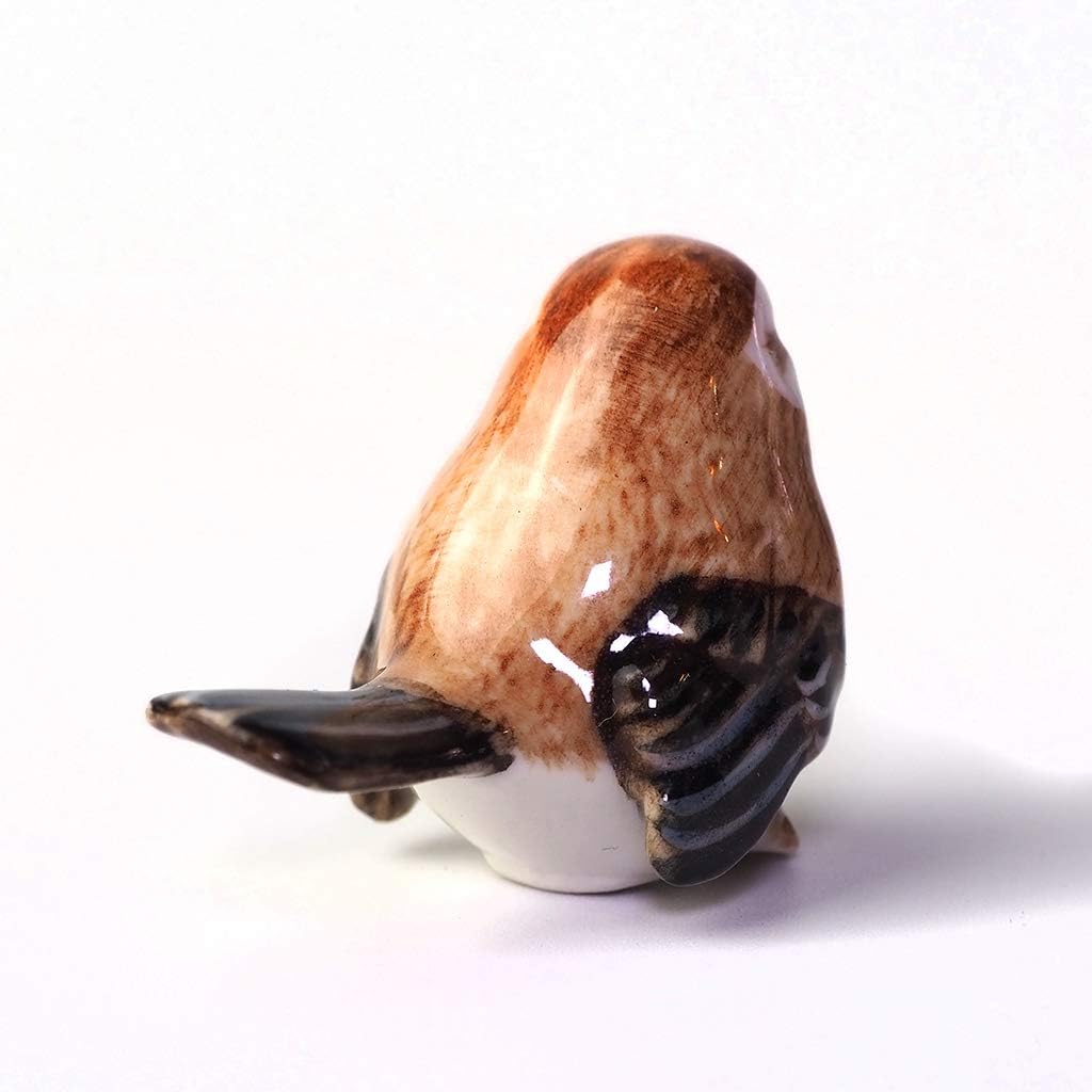 ฺBird Figurine Ceramic Tailorbird Animal Miniature Handmade Gift Decor DIY Craft Design Collectible
