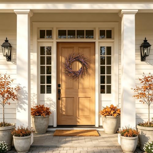 Idyllic 24 Inch Halloween Wreath Black Orange Purple for Front Door