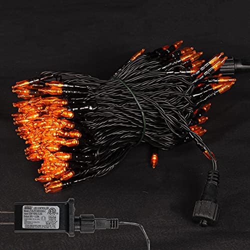Dazzle Bright 200 LED Halloween Mini String Lights, 65FT Light Up 8 Modes Christmas Decorations Fairy Lights for Indoor Outdoor Room Garden Holiday Party (Orange)