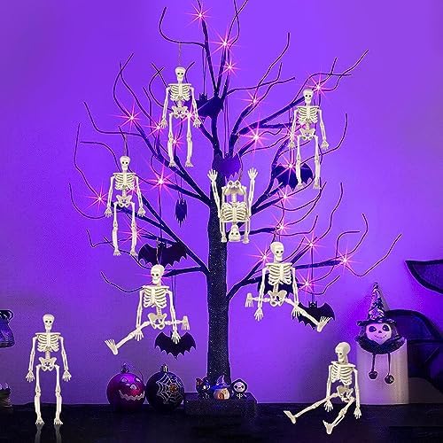 32Pcs 6" Halloween Mini Plastic Skeleton Figurines Decorations Set