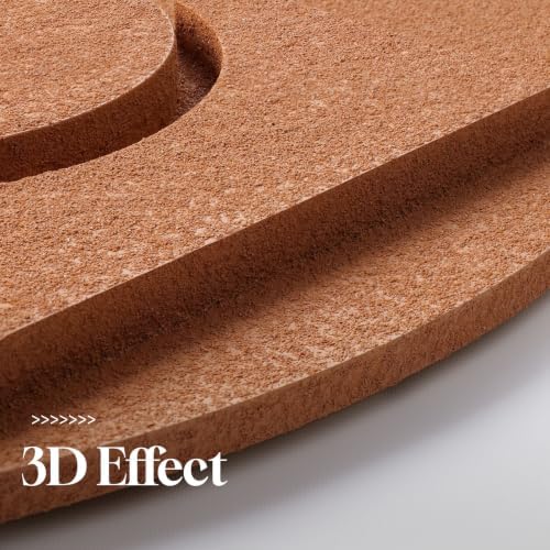 3D Textured Round Modern Abstract Boho Wall Art for Living Room, 3 Piece