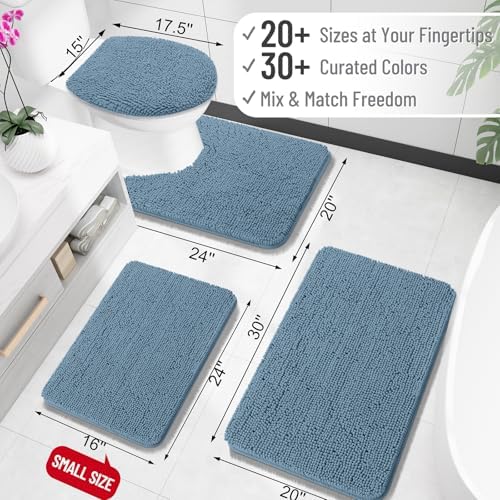 OLANLY Toilet Rugs U-Shaped 20x20, Soft Absorbent Chenille Contour Rugs
