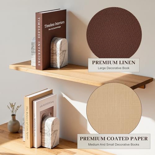 Decorative Books / Stackable Fake Books / Brown-beige-apricot / Set of 3