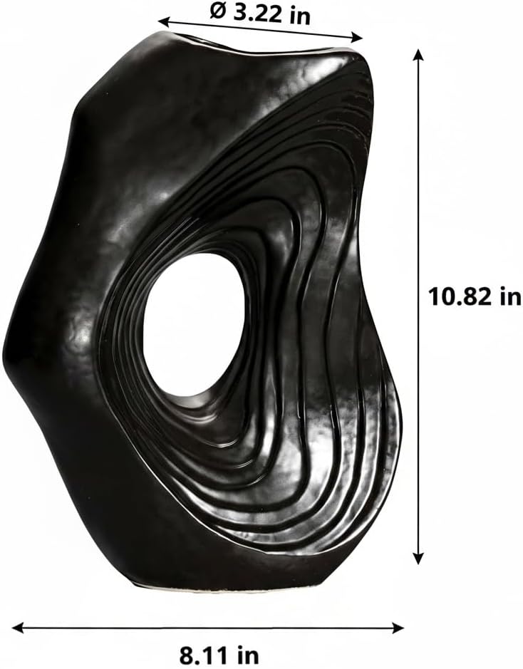 Boho Decorative Vase / Black / 11 Inch