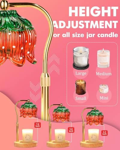 Funistree Flower Candle Warmer Lamp with Timer, Dimmable Candle Lamp Warmer, Christmas Birthday Gifts for Women Mom