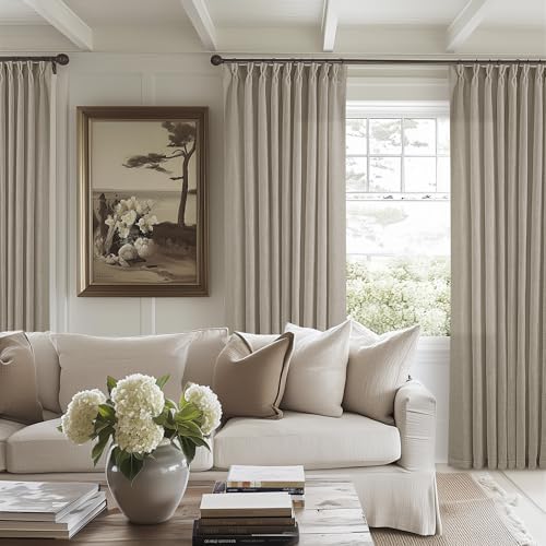 TWODRAPES Extra Wide Curtains 90 Inches Long 60 Inch Width Burlywood Birch