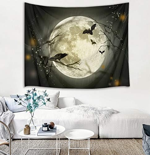 LB Halloween Full Moon Tapestry Wall Hanging, 60x40 Inches