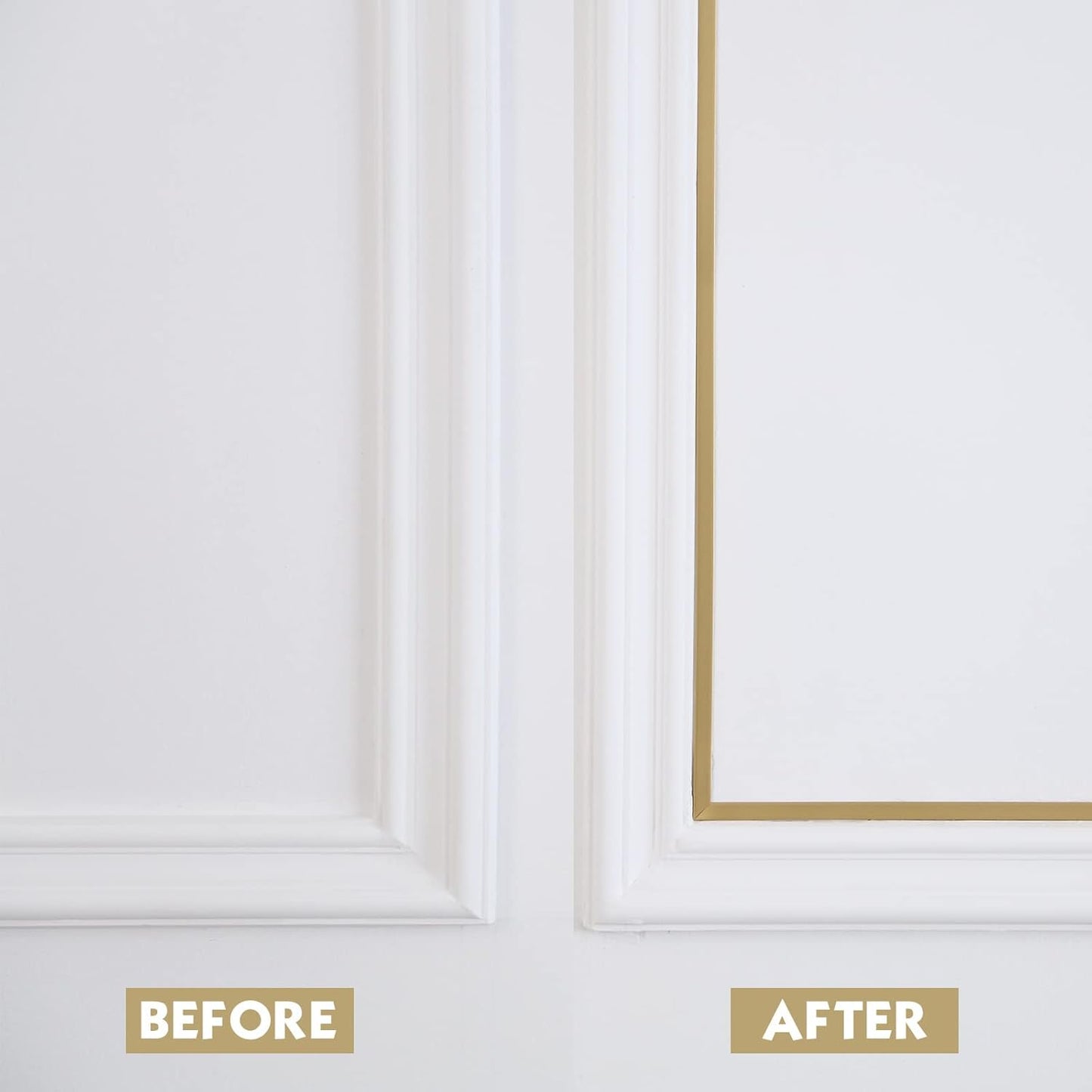 Molding Trim Peel and Stick / 0.4"W x 196.8"L / Matte Gold
