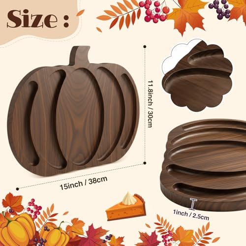 Sliner Pumpkin Charcuterie Board Wooden Fall Serving Platter Tray Dishes