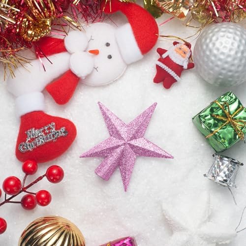 SUNEZLGO Mini Christmas Tree Topper, 3.35 Inch Small Star Treetop, Small Christmas Tree Top, Mini Christmas Tree Ornaments, Ornaments for Mini Tree
