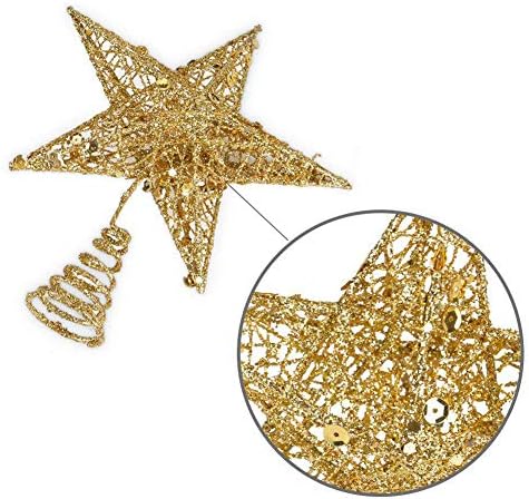 BinaryABC Iron Christmas Tree Star Topper,20cm Glittering Tree Topper
