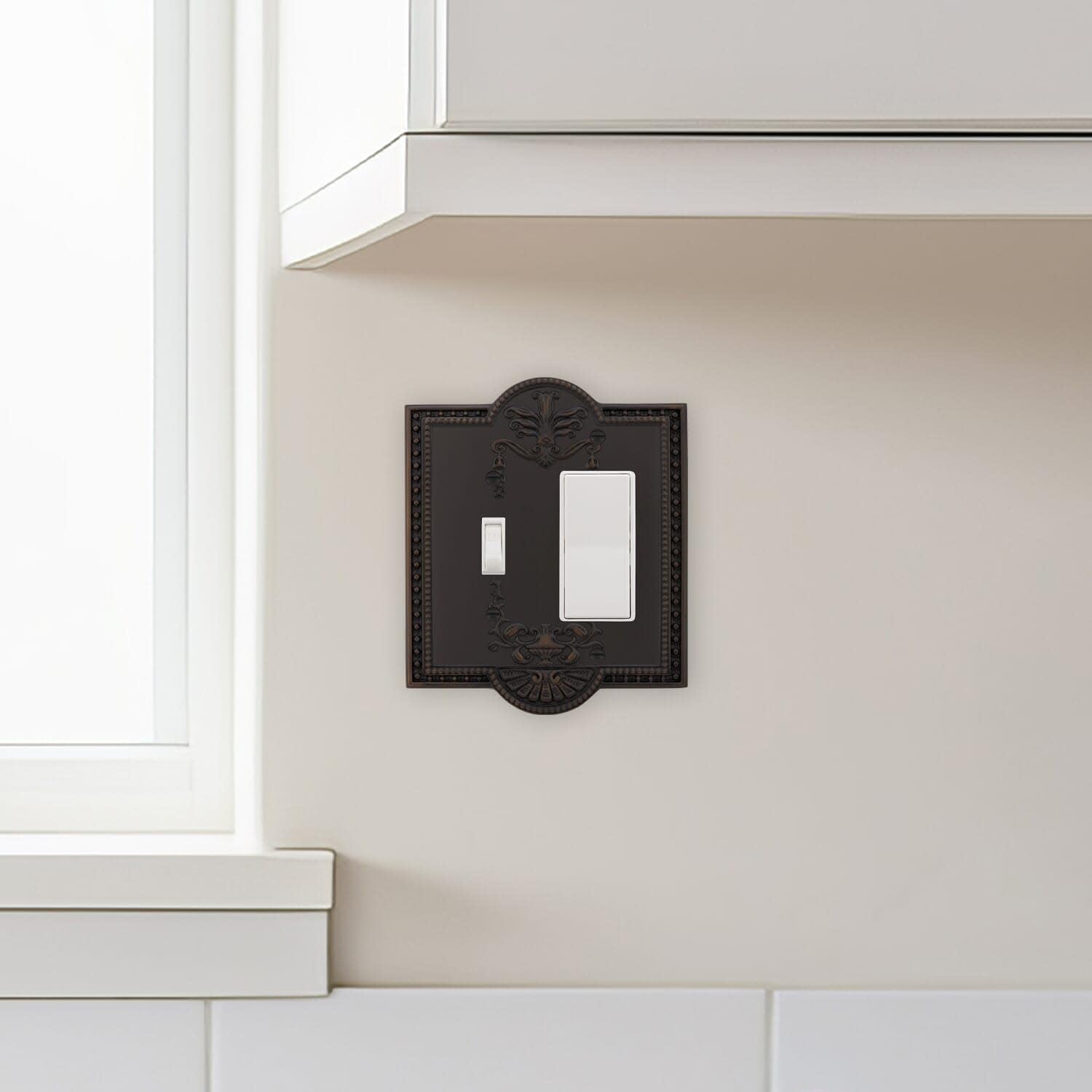 Nostalgic Warehouse Meadows Light Switch Cover Plate, Antique Brass
